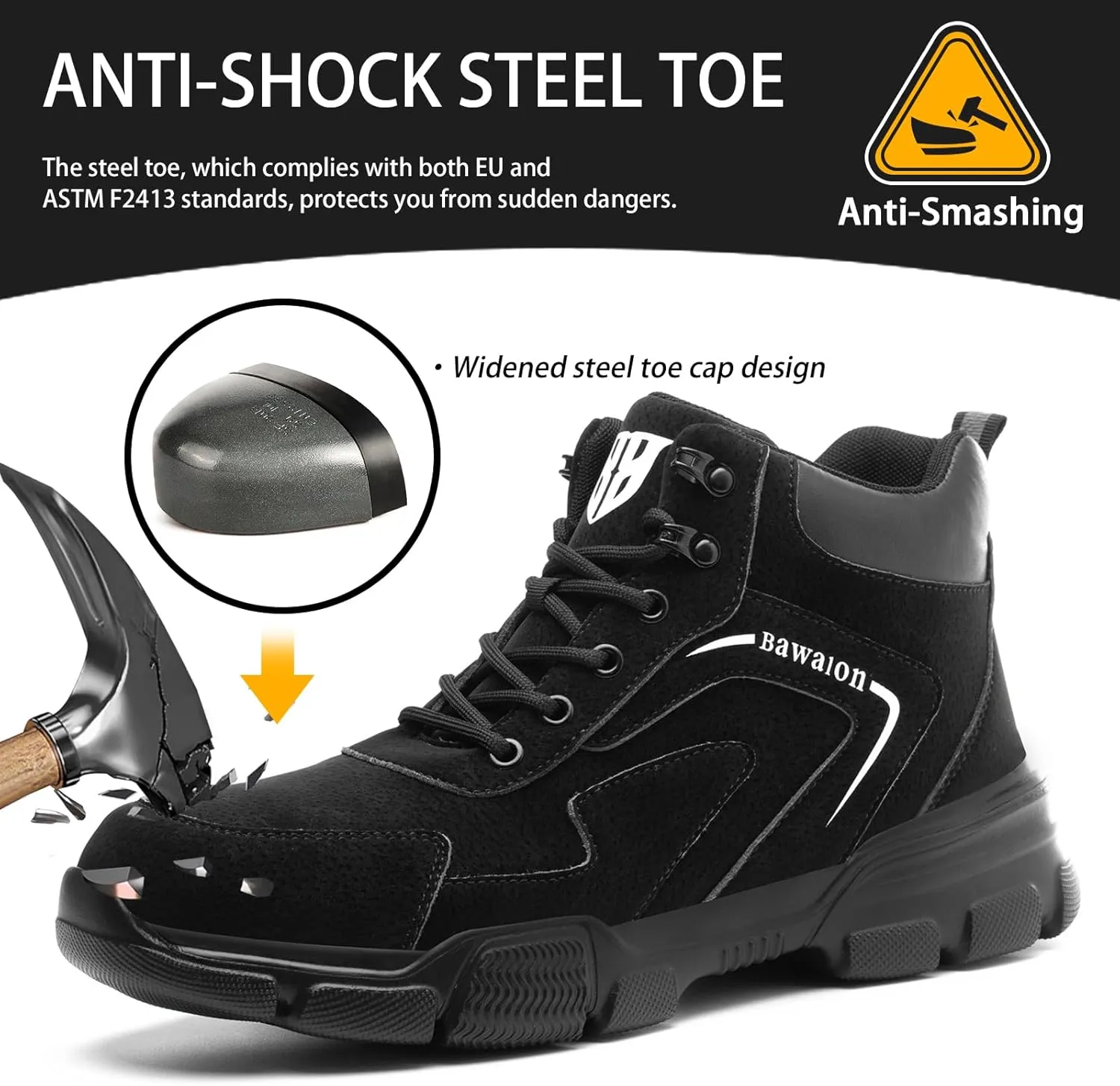 Nasogetch Waterproof Work Boots for Men Women Steel Toe Boots Lightweight Indestructible Slip Resistant Construction Safety Boots