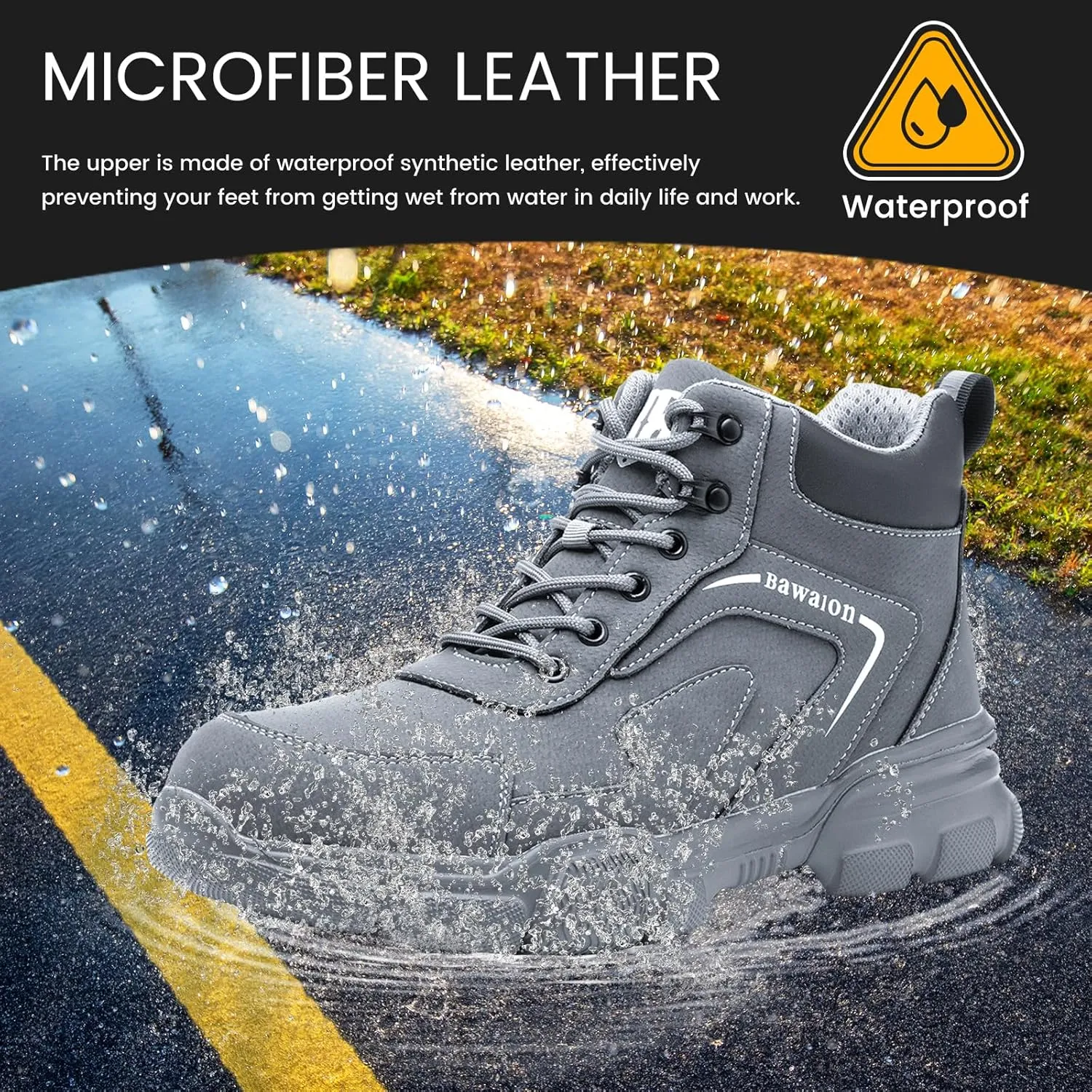 Nasogetch Waterproof Work Boots for Men Women Steel Toe Boots Lightweight Indestructible Slip Resistant Construction Safety Boots
