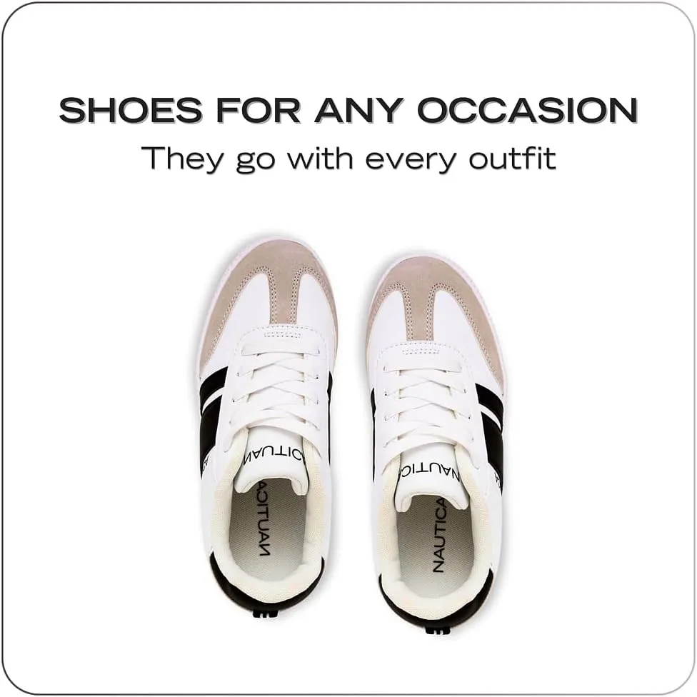 Nautica Boys Girls Casual Fashion Shoes – Comfortable Soccer Classic Walking Tennis Sneakers for Kids – Breathable, Lightweight & Flexible (Lace Up/Bungee) (Low-Top/High Top)