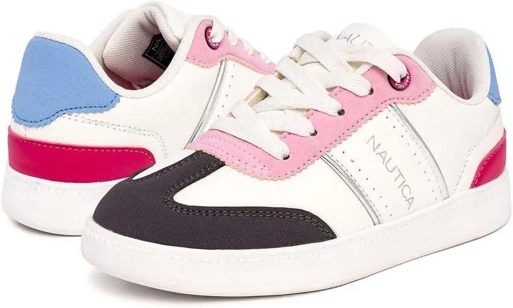 Nautica Boys Girls Casual Fashion Shoes – Comfortable Soccer Classic Walking Tennis Sneakers for Kids – Breathable, Lightweight & Flexible (Lace Up/Bungee) (Low-Top/High Top)