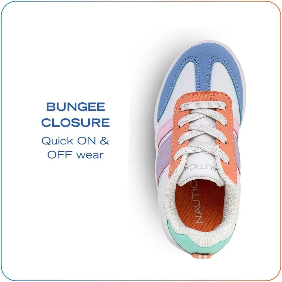 Nautica Boys Girls Casual Fashion Shoes – Comfortable Soccer Classic Walking Tennis Sneakers for Kids – Breathable, Lightweight & Flexible (Lace Up/Bungee) (Low-Top/High Top)