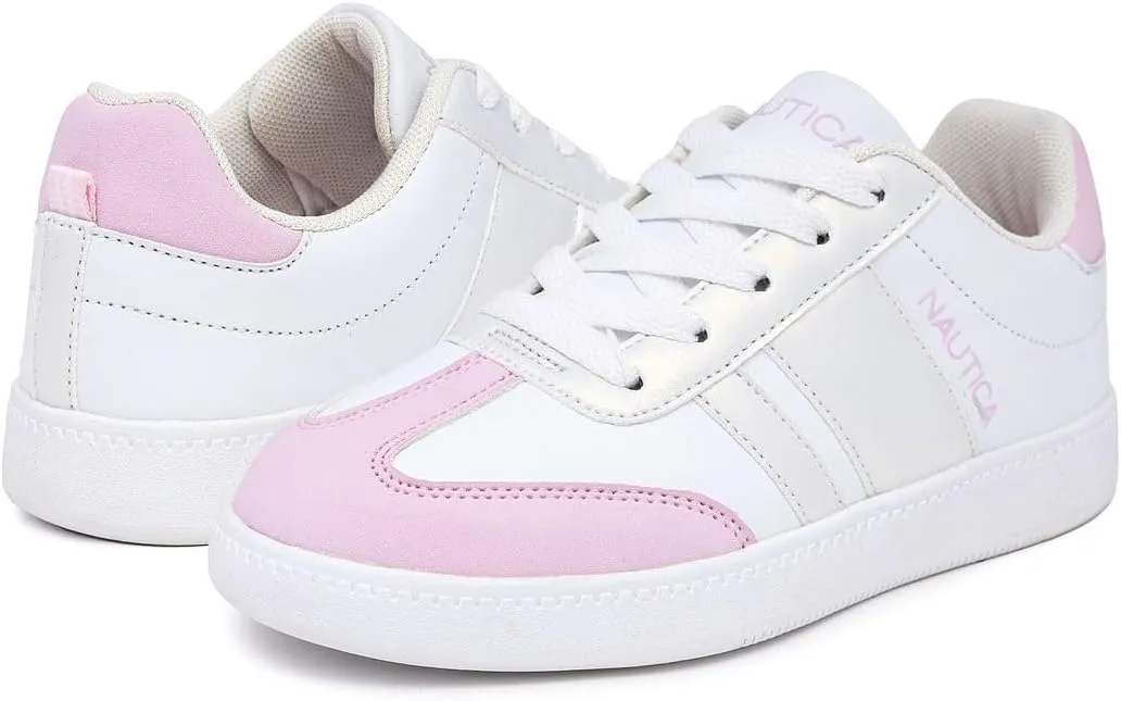 Nautica Boys Girls Casual Fashion Shoes – Comfortable Soccer Classic Walking Tennis Sneakers for Kids – Breathable, Lightweight & Flexible (Lace Up/Bungee) (Low-Top/High Top)