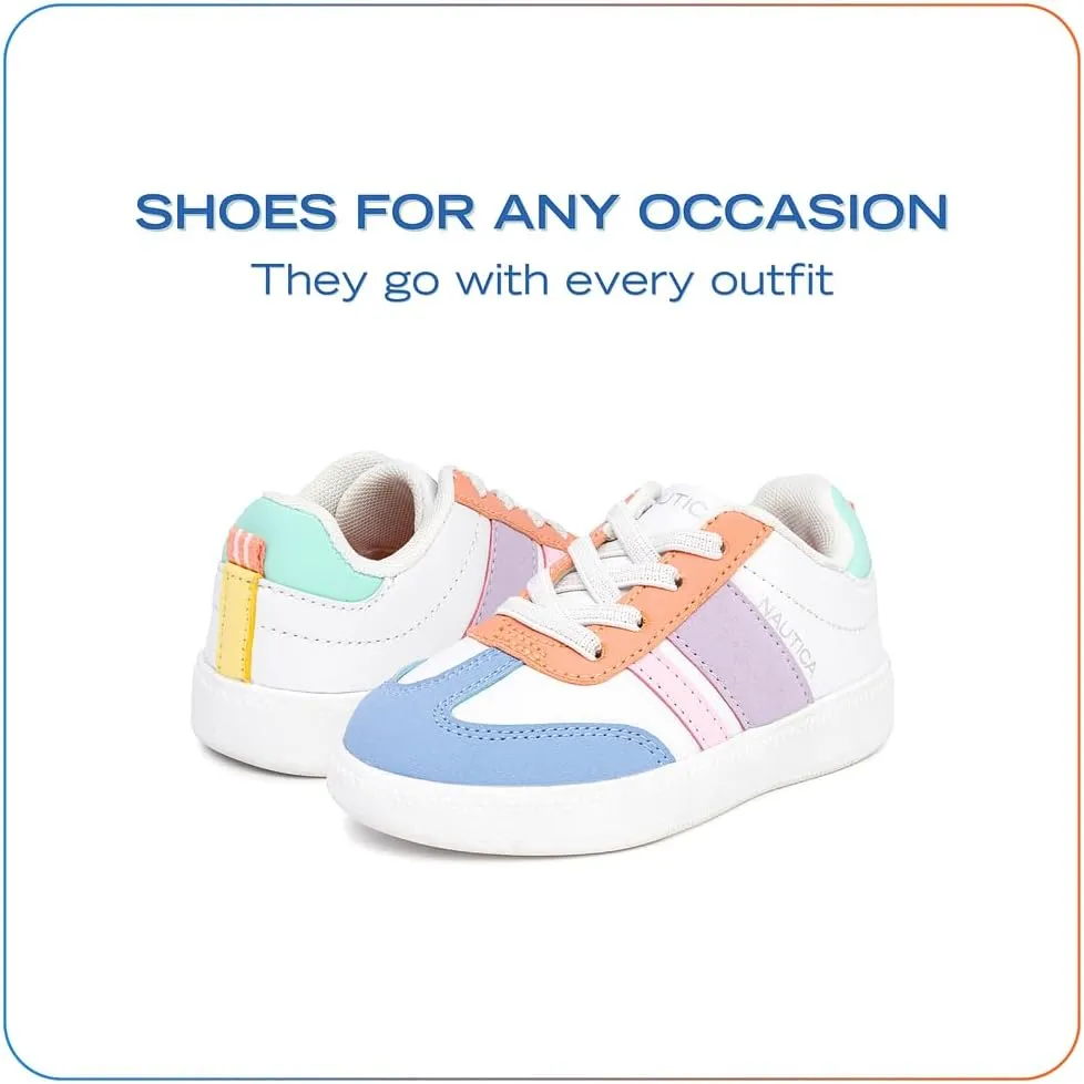 Nautica Boys Girls Casual Fashion Shoes – Comfortable Soccer Classic Walking Tennis Sneakers for Kids – Breathable, Lightweight & Flexible (Lace Up/Bungee) (Low-Top/High Top)
