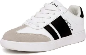 Nautica Boys Girls Casual Fashion Shoes – Comfortable Soccer Classic Walking Tennis Sneakers for Kids – Breathable, Lightweight & Flexible (Lace Up/Bungee) (Low-Top/High Top)