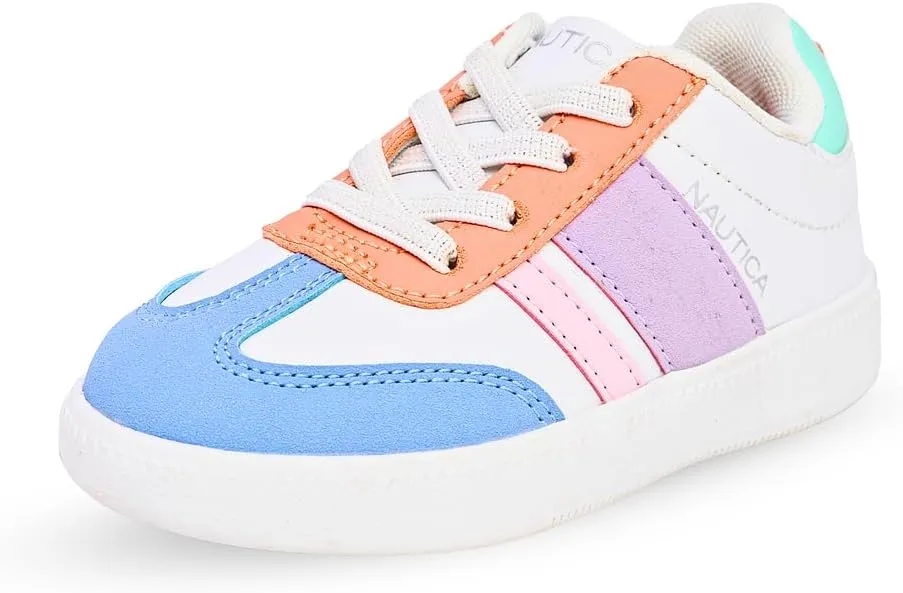 Nautica Boys Girls Casual Fashion Shoes – Comfortable Soccer Classic Walking Tennis Sneakers for Kids – Breathable, Lightweight & Flexible (Lace Up/Bungee) (Low-Top/High Top)