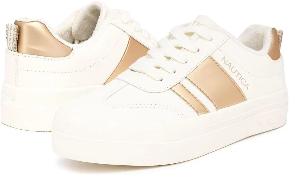 Nautica Boys Girls Casual Fashion Shoes – Comfortable Soccer Classic Walking Tennis Sneakers for Kids – Breathable, Lightweight & Flexible (Lace Up/Bungee) (Low-Top/High Top)