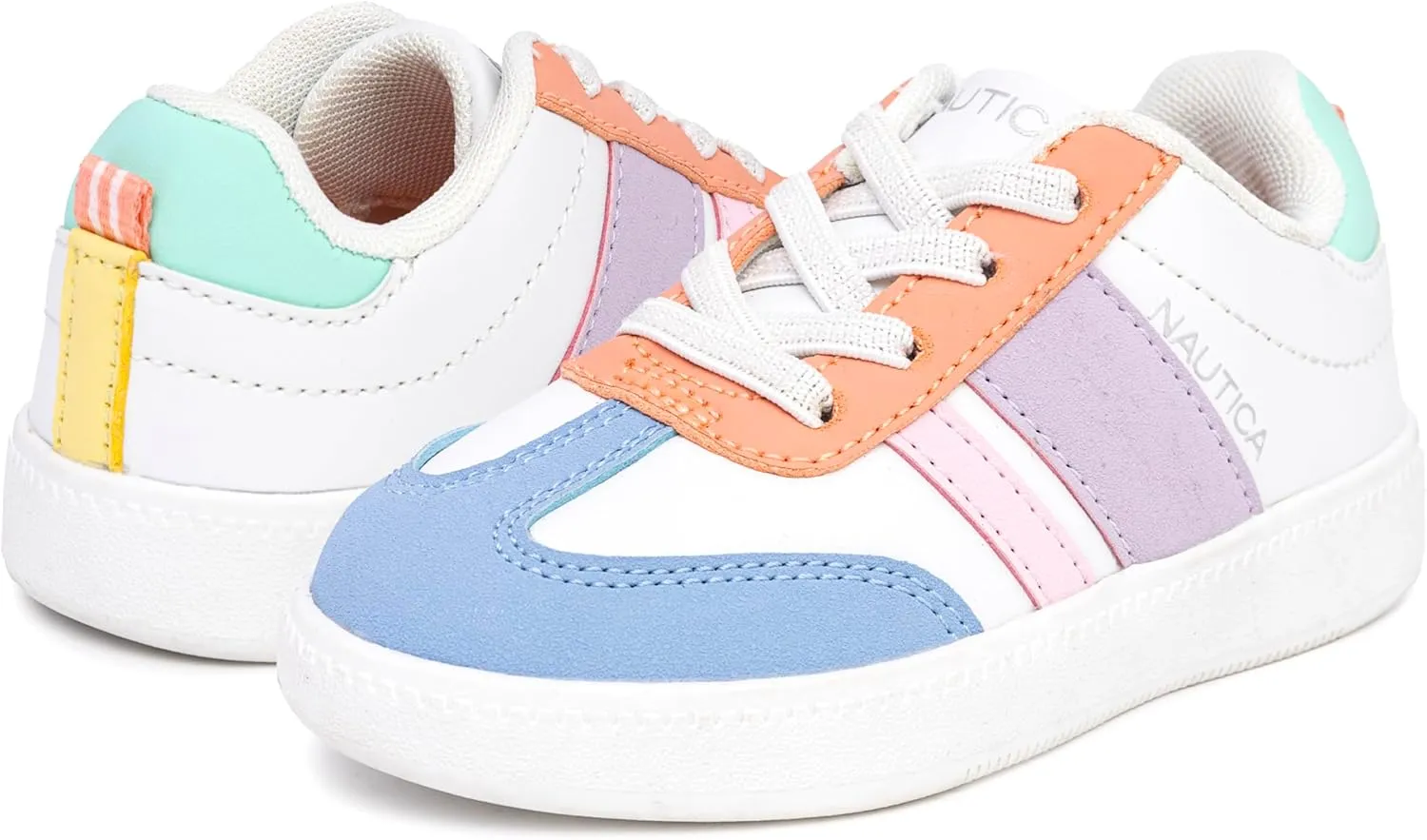 Nautica Boys Girls Casual Fashion Shoes – Comfortable Soccer Classic Walking Tennis Sneakers for Kids – Breathable, Lightweight & Flexible (Lace Up/Bungee) (Low-Top/High Top)