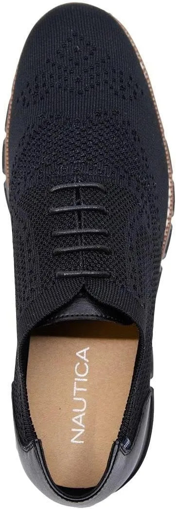 Nautica Men's Knit Dress Oxford Dress Sneakers: Breathable, Stylish, Lightweight & Comfortable - Ideal for Business or Walking