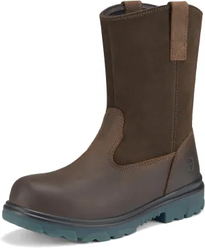NINGO Steel Toe Work Boots for Men Women, Waterproof Wellington Boots with Full Grain Leather, Oil & Slip Resistant, High Rebound TPU SR Outsole Safety Boots, Pull On Work Boots for Construction, Farming