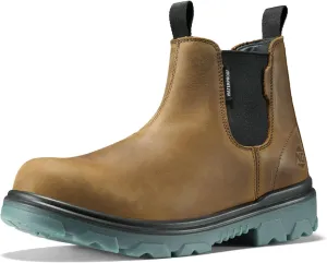 NINGO Waterproof Steel Toe Leather Chelsea Work Boots - Slip On, Puncture Resistant - Lightweight Safety Construction for Men & Women - Industrial, Warehouse