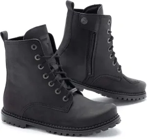 Nomad Motorcycle Boots Cowhide Leather Ortholite Foam Insert Triple Stitching Ankle Protectors Long Zip, Vintage Black, 10