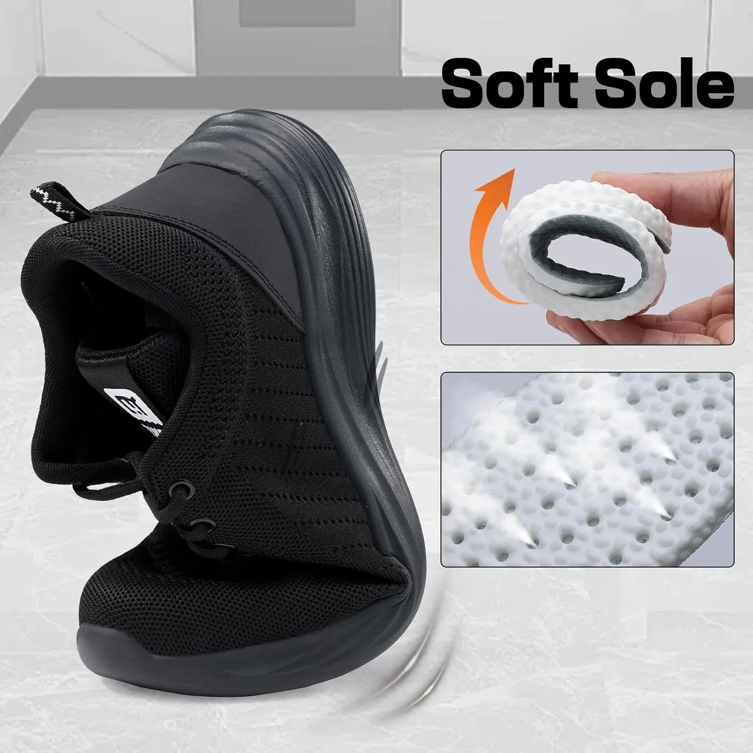 Non Slip Work Shoes for Men Women Breathable Mens Work Shoes Lightweight Water Resistant Walking Sneakers Chef Kitchen Slip Resistant Comfortable Restaurant Food Service Sneakers Casual