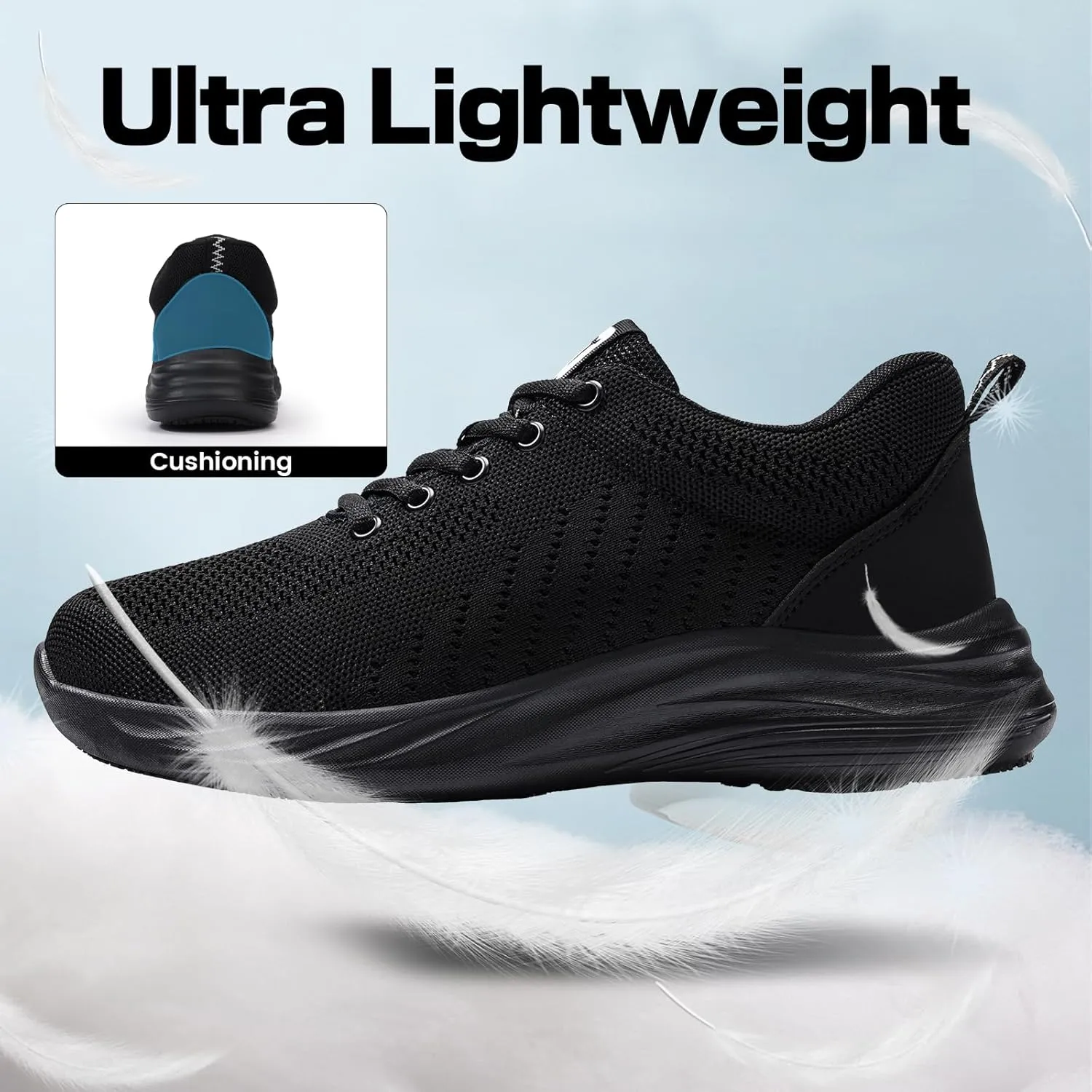 Non Slip Work Shoes for Men Women Breathable Mens Work Shoes Lightweight Water Resistant Walking Sneakers Chef Kitchen Slip Resistant Comfortable Restaurant Food Service Sneakers Casual