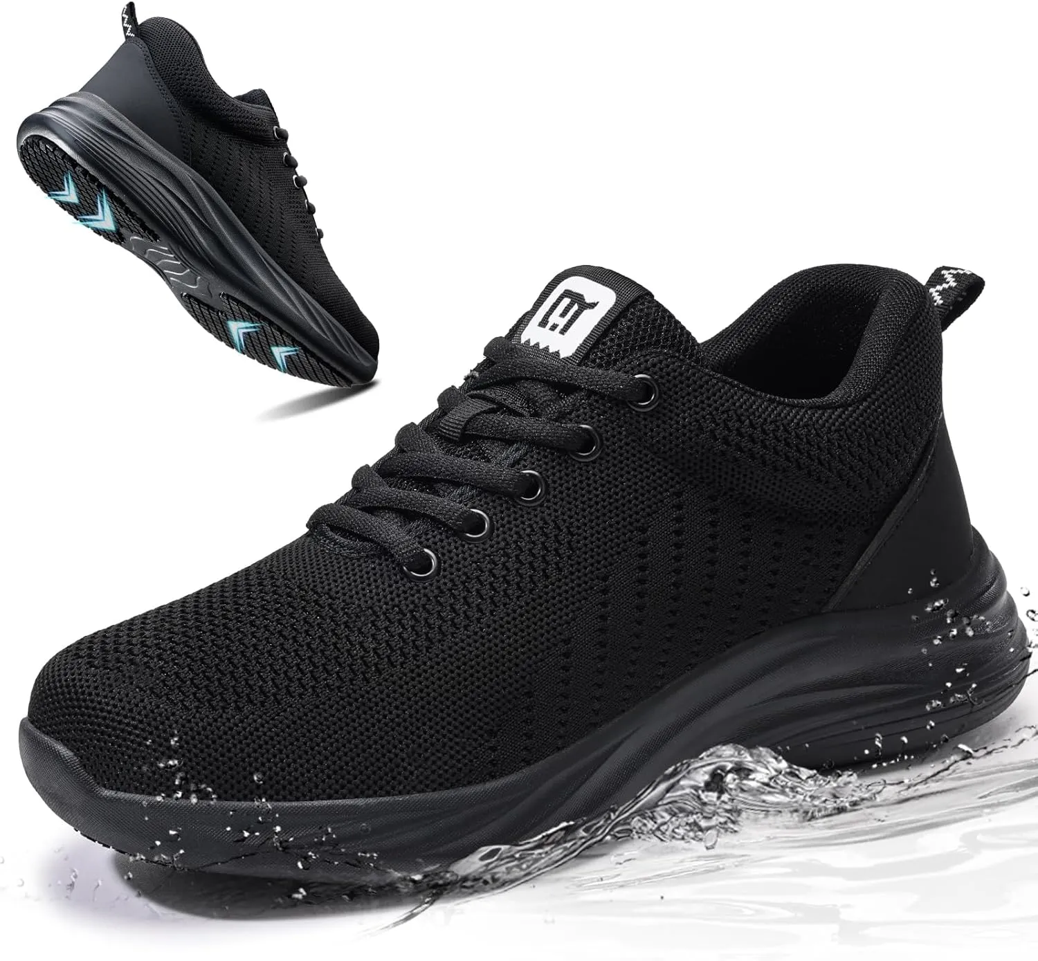 Non Slip Work Shoes for Men Women Breathable Mens Work Shoes Lightweight Water Resistant Walking Sneakers Chef Kitchen Slip Resistant Comfortable Restaurant Food Service Sneakers Casual