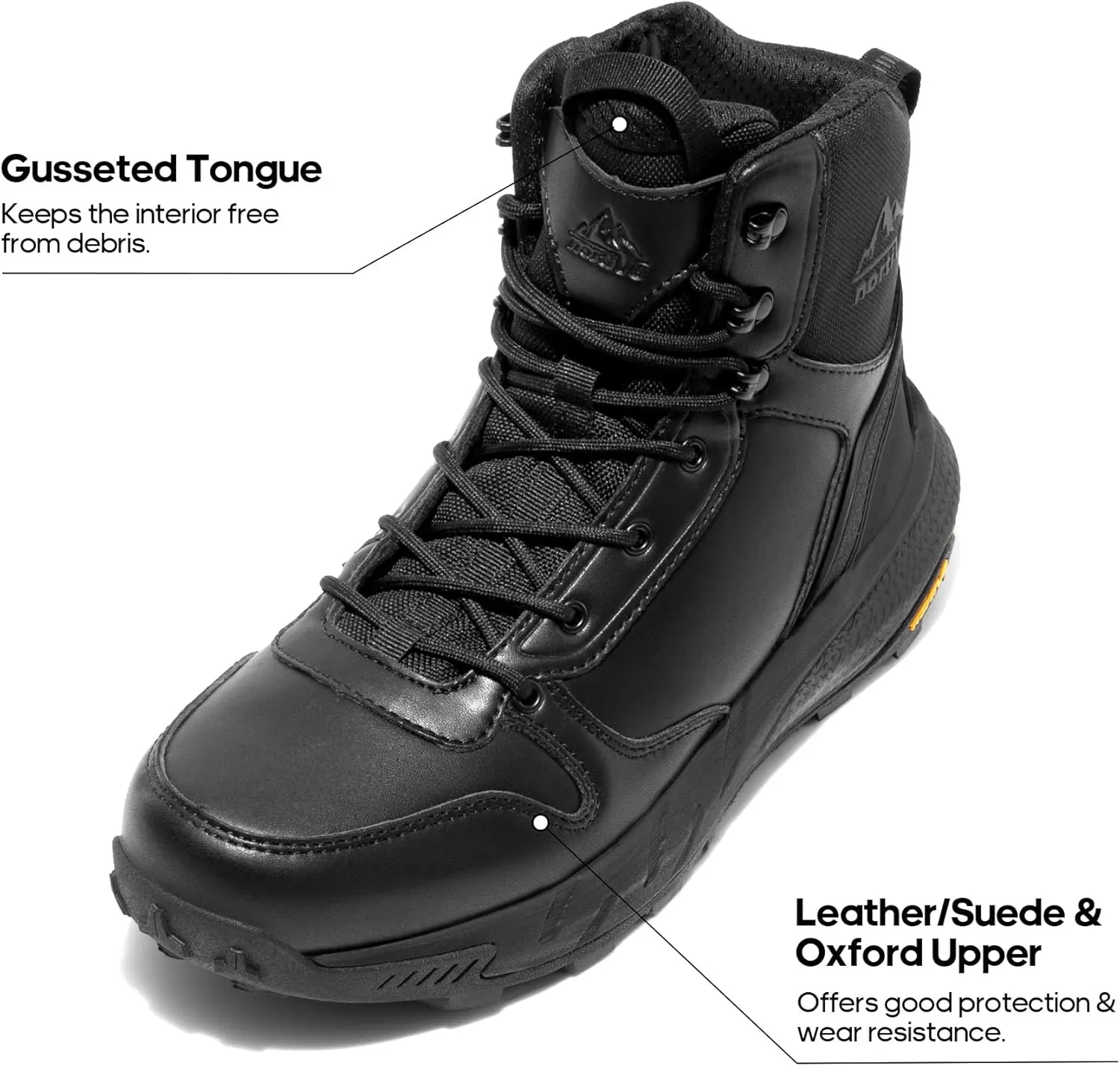 NORTIV 8 Men's Military Tactical Boot Lightweight Comfortable Boots for Work All Day Side Zipper Motorcycle Combat Hiking Boots 8 Inches Metrostrike