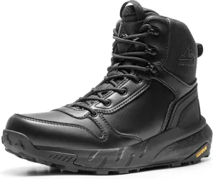 NORTIV 8 Men's Military Tactical Boot Lightweight Comfortable Boots for Work All Day Side Zipper Motorcycle Combat Hiking Boots 8 Inches Metrostrike