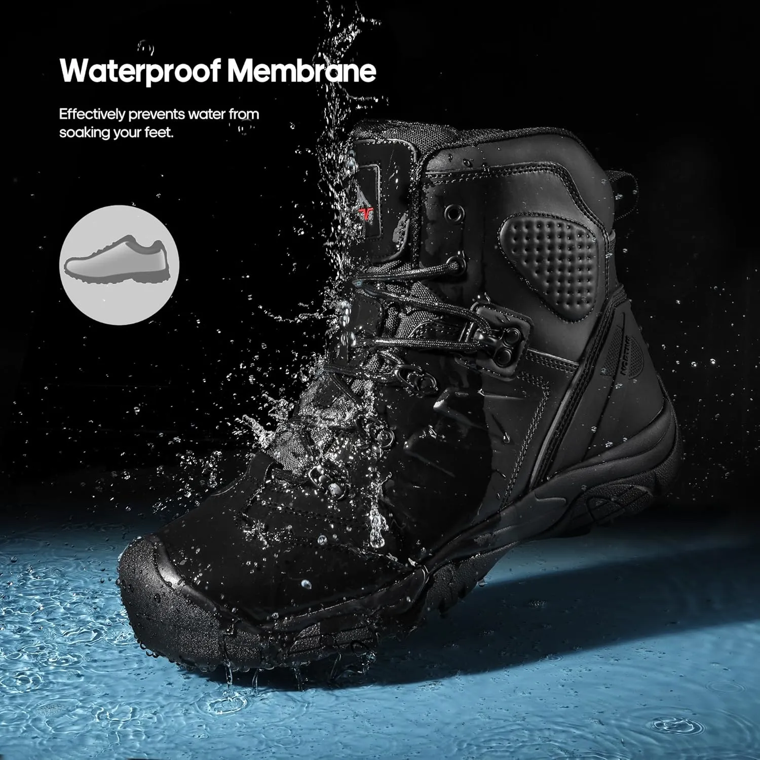 NORTIV 8 Men's Safety Steel Toe Work Boots Breathable Ankle Industrial Construction Boots FORTRESS