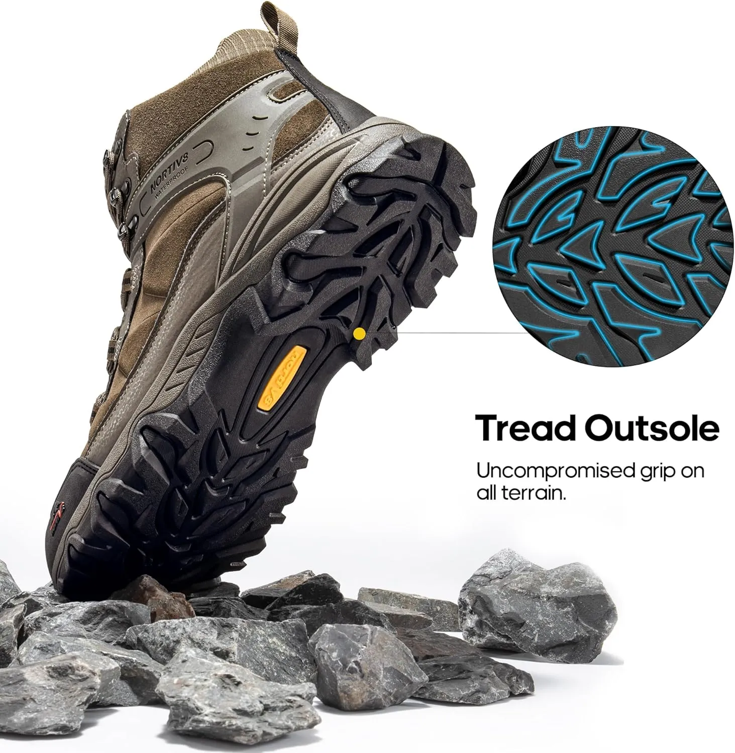 NORTIV 8 Men's Waterproof Hiking Boots Outdoor Mid Trekking Lightweight Mountaineering Shoes Paladin