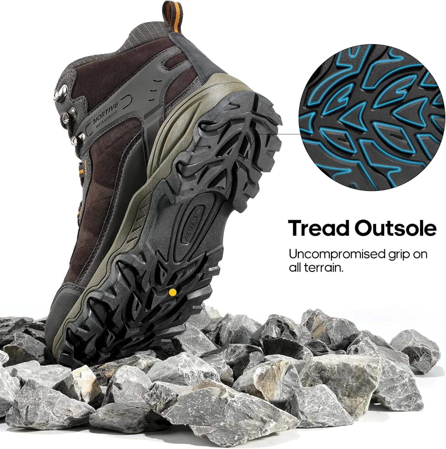 NORTIV 8 Men's Waterproof Hiking Boots Outdoor Mid Trekking Lightweight Mountaineering Shoes Paladin