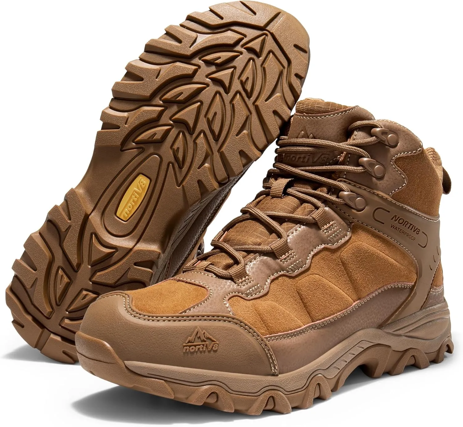 NORTIV 8 Men's Waterproof Hiking Boots Outdoor Mid Trekking Lightweight Mountaineering Shoes Paladin