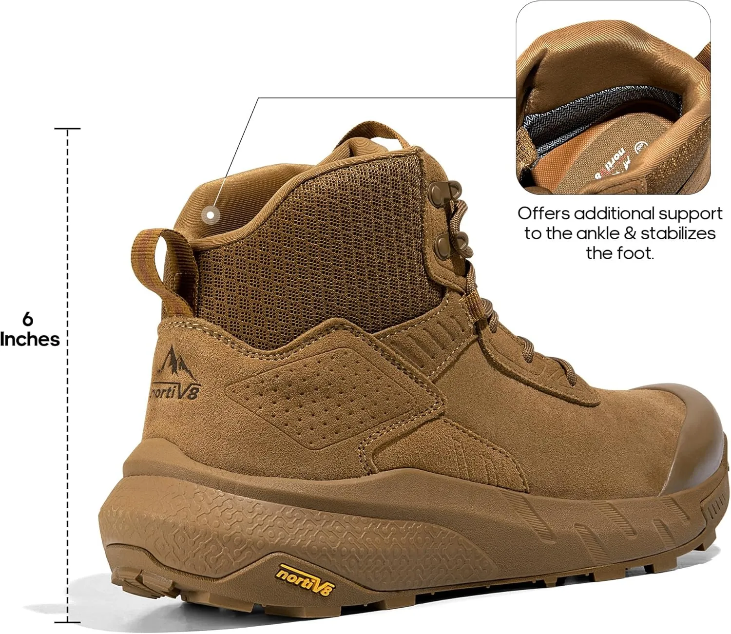 NORTIV 8 Men's Waterproof Military Tactical Work Boots Leather Motorcycle Combat Boots Lightweight Non-Slip Hiking Boots for Men Defender