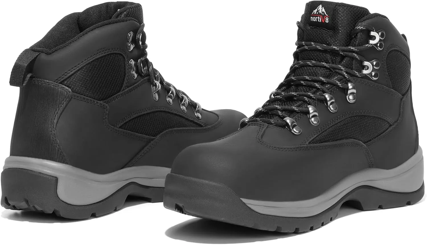 NORTIV 8 Steel Toe Work Boots for Men Waterproof Slip Resistant Safety Construction Boots ROCKFOR