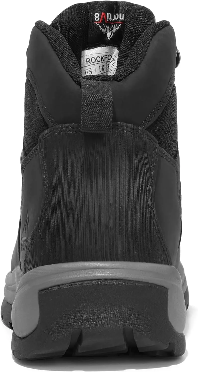 NORTIV 8 Steel Toe Work Boots for Men Waterproof Slip Resistant Safety Construction Boots ROCKFOR