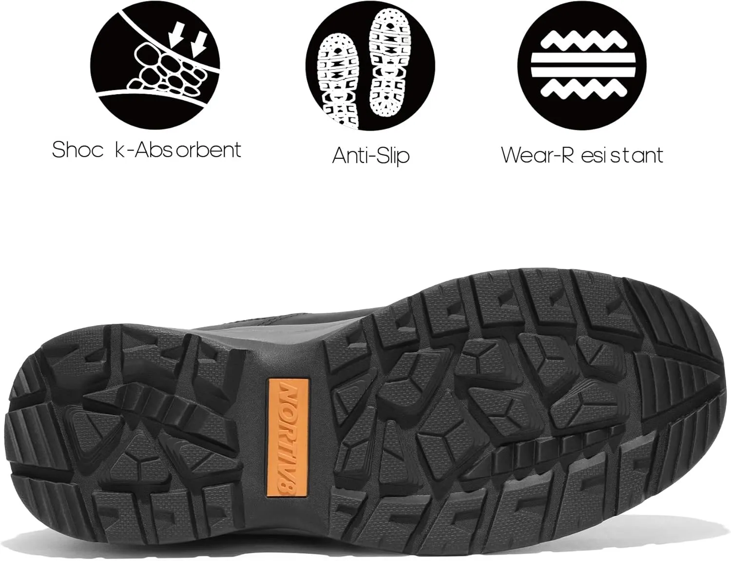 NORTIV 8 Steel Toe Work Boots for Men Waterproof Slip Resistant Safety Construction Boots ROCKFOR