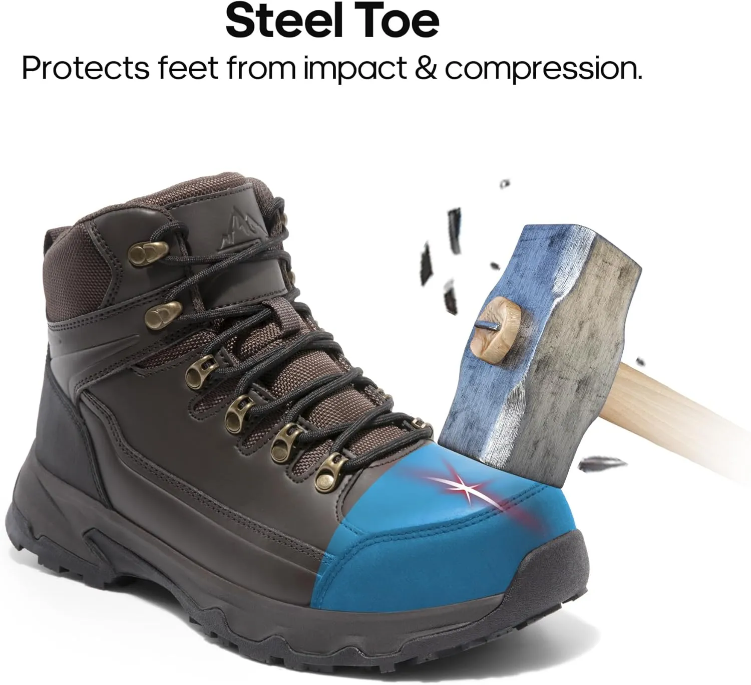 NORTIV 8 Steel Toe Work Boots for Men Waterproof Slip Resistant Safety Construction Boots TOWER