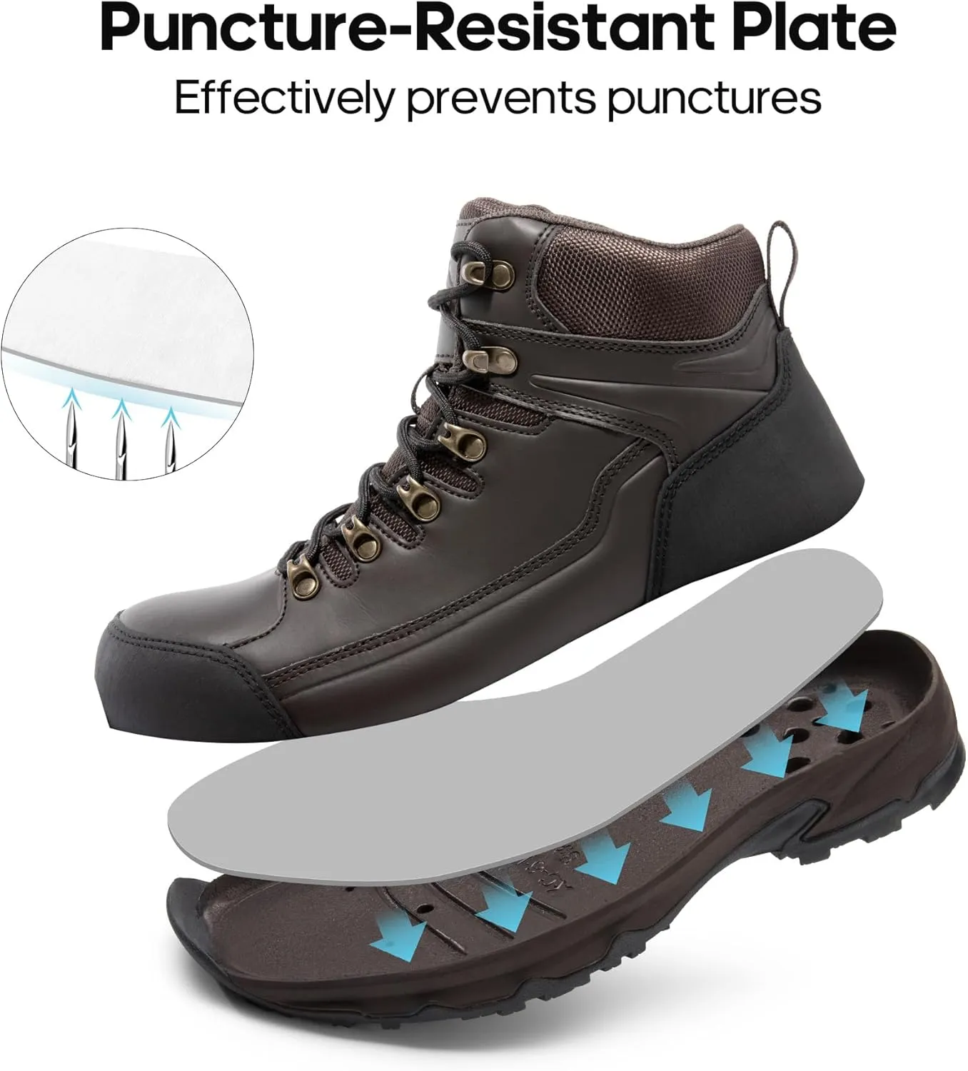 NORTIV 8 Steel Toe Work Boots for Men Waterproof Slip Resistant Safety Construction Boots TOWER