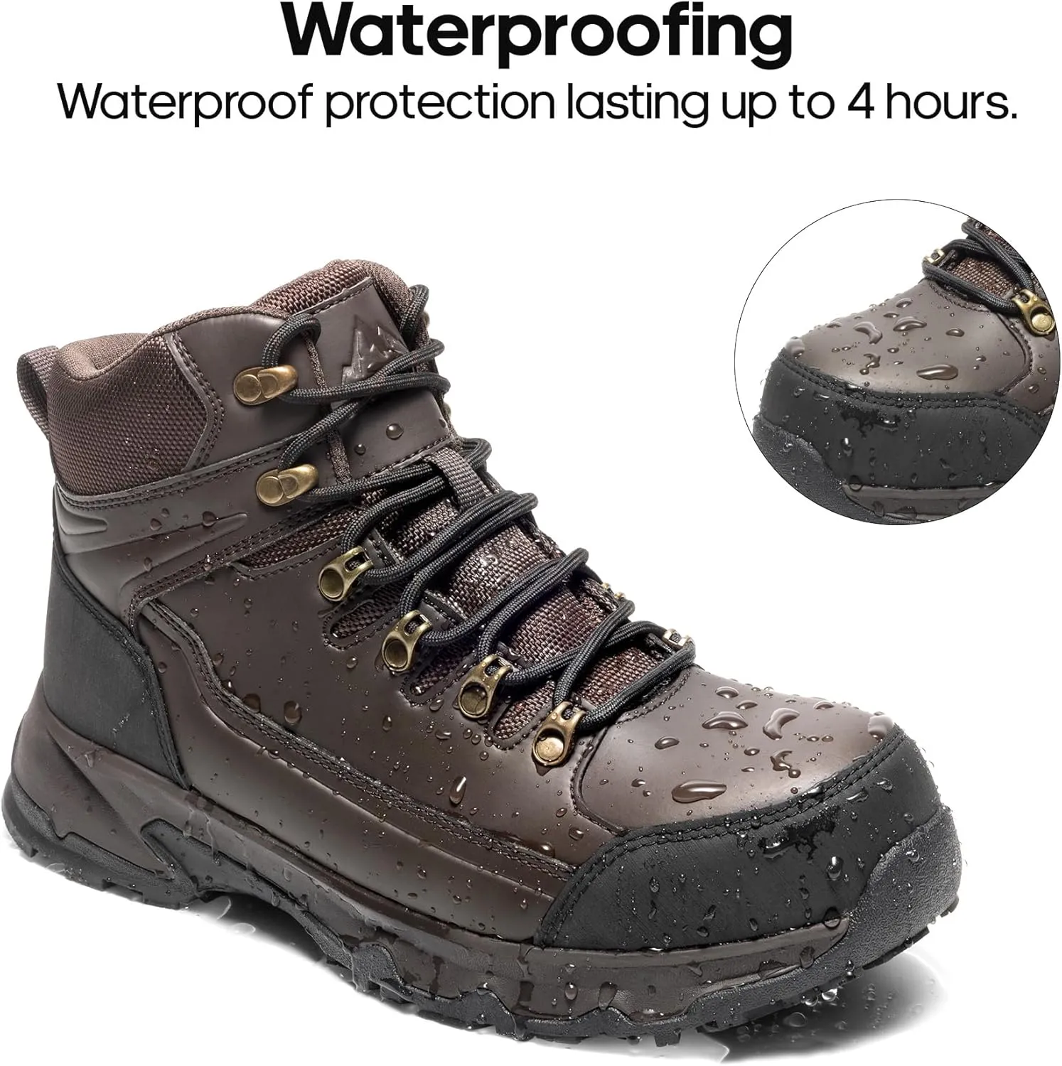 NORTIV 8 Steel Toe Work Boots for Men Waterproof Slip Resistant Safety Construction Boots TOWER
