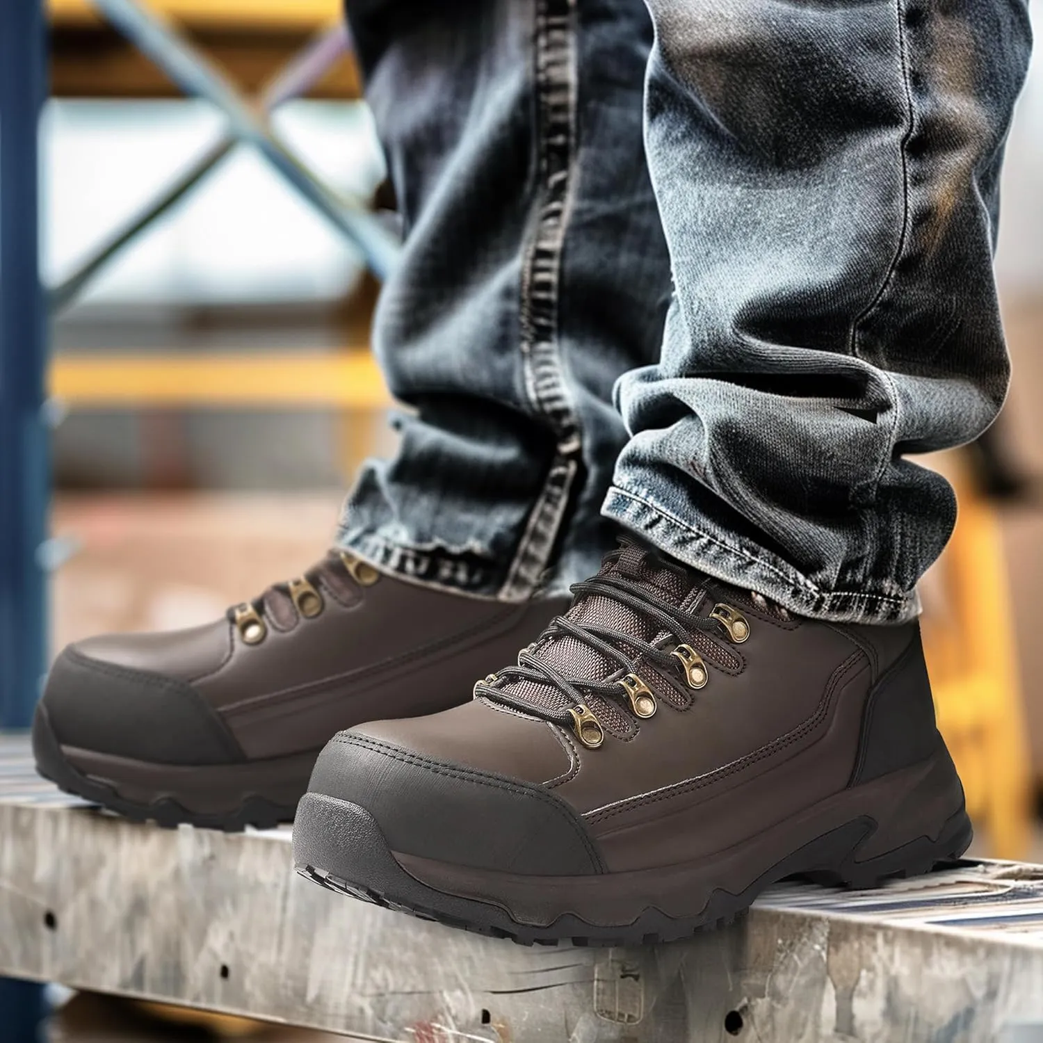 NORTIV 8 Steel Toe Work Boots for Men Waterproof Slip Resistant Safety Construction Boots TOWER