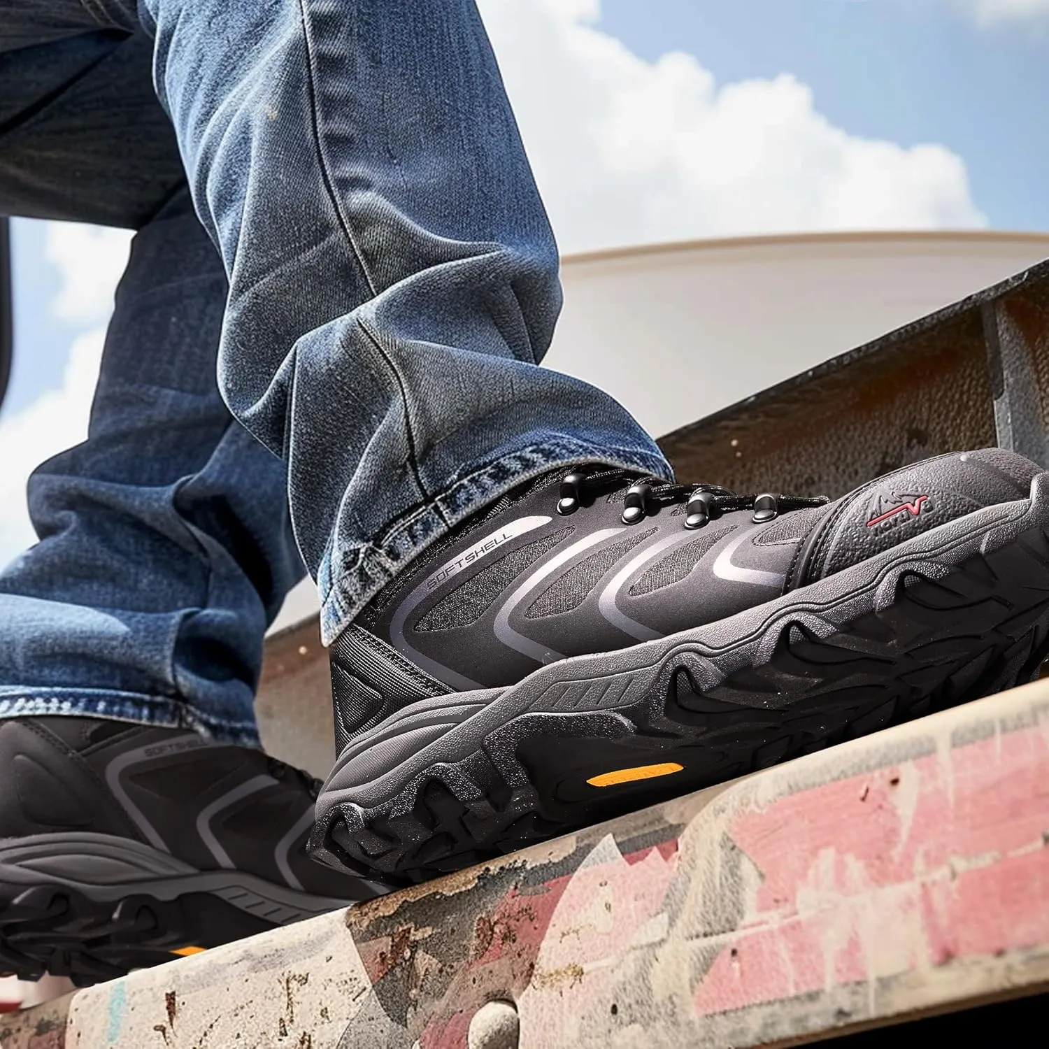NORTIV 8 Waterproof Work Boots for Men Steel Toe Safety Construction Boots