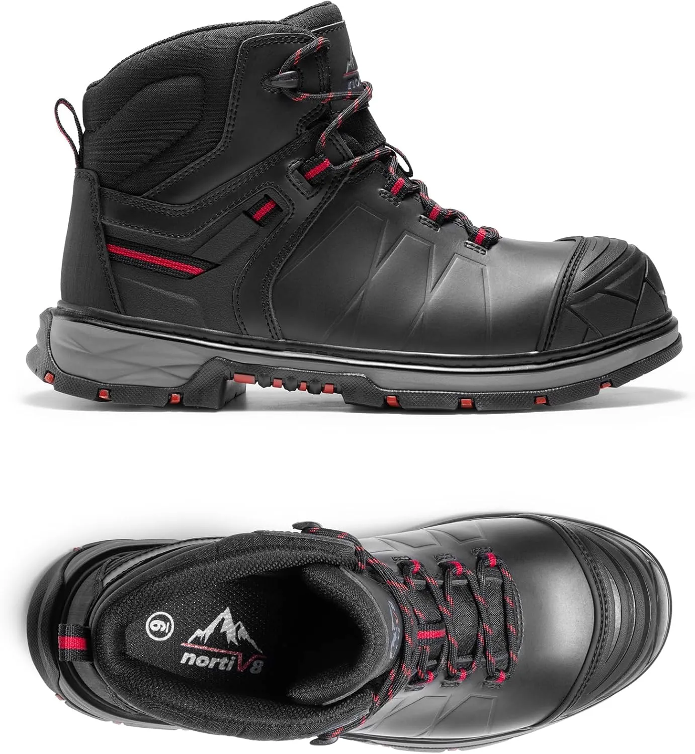 NORTIV 8 Winter Work Boots for Men Steel Toe Waterproof Construction Boots