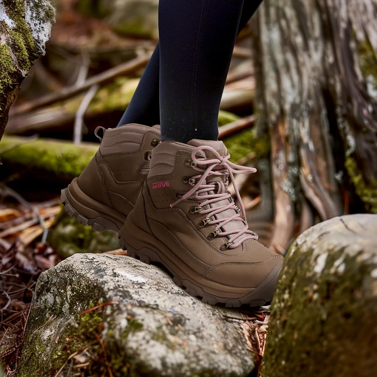 NORTIV 8 Women's Hiking Boots Waterproof Trekking Camping Trail Backpacking Boots for Outdoor