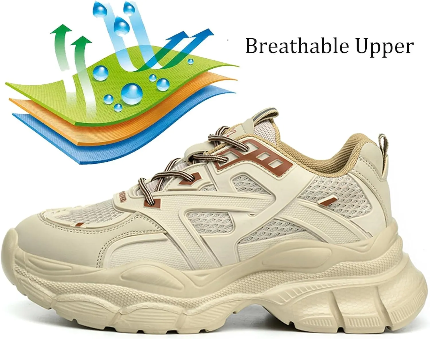 Nutropa Steel Toe Boots for Men, Lightweight Safety Work Shoes, Comfortable Breathable Composite Toe Boots Slip-Resistant Indestructible Shoes