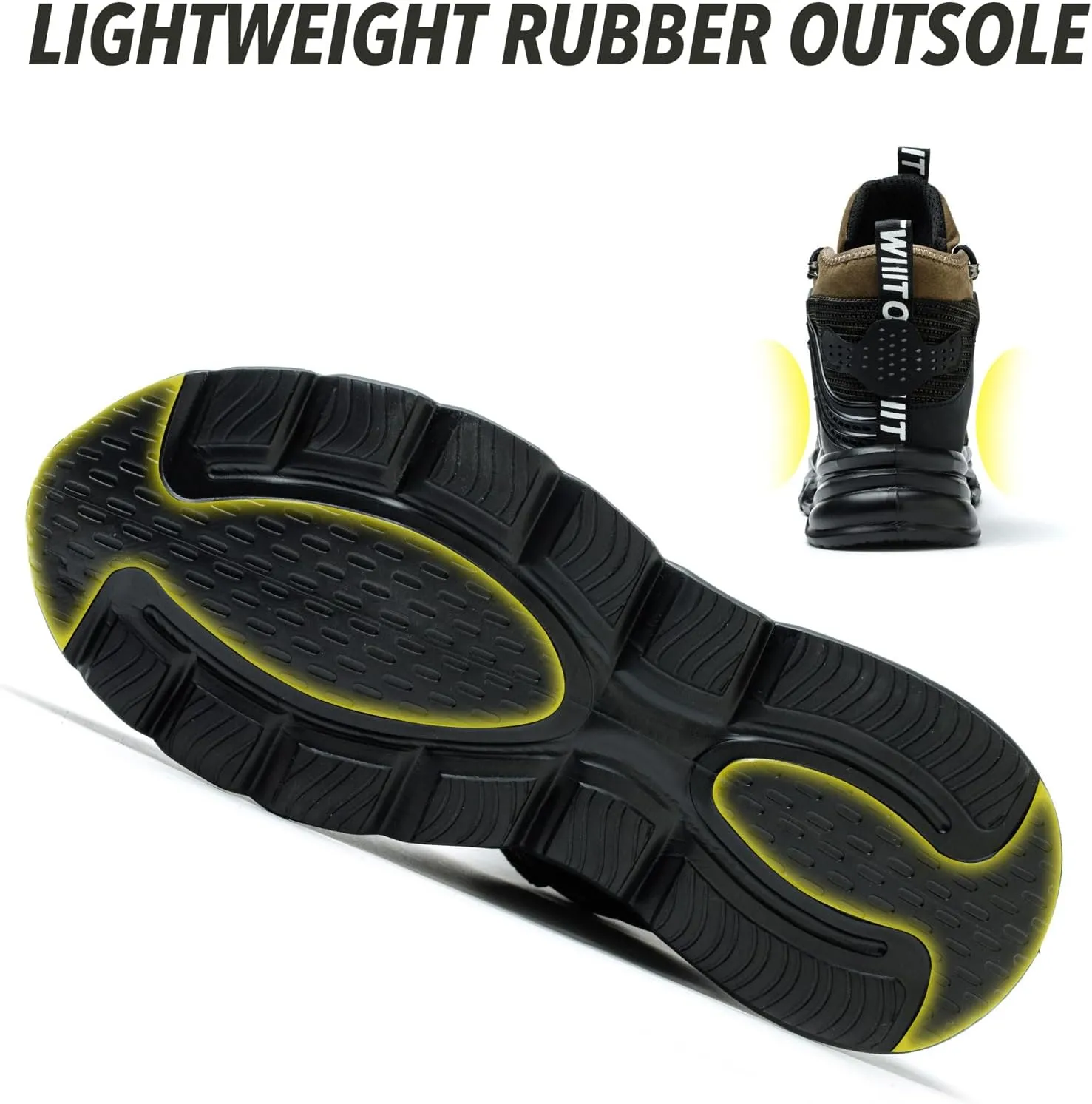 Nutropa Steel Toe Boots for Men Women, Lightweight Work & Safety Shoes Outdoor Protection Footwear Puncture Proof Industrial and Construction Shoes