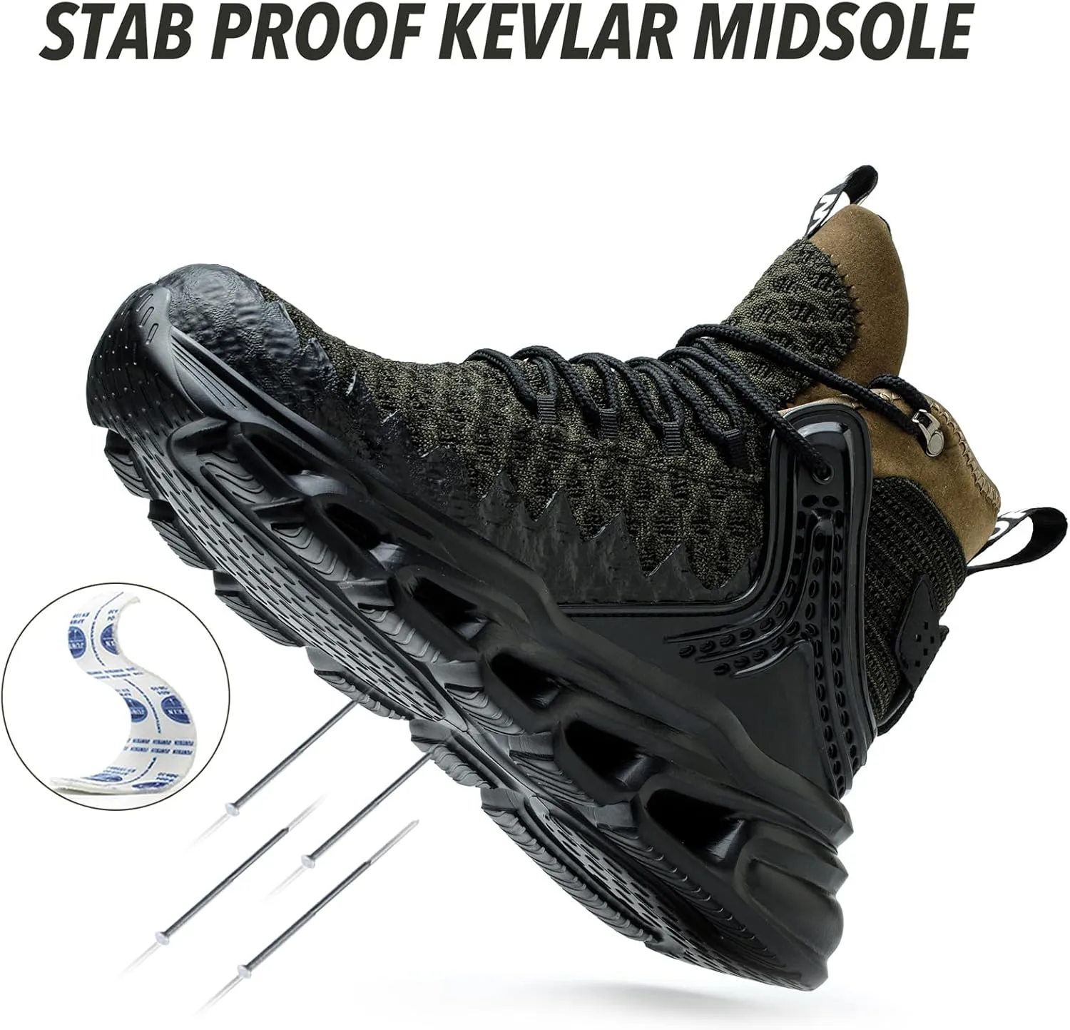 Nutropa Steel Toe Boots for Men Women, Lightweight Work & Safety Shoes Outdoor Protection Footwear Puncture Proof Industrial and Construction Shoes