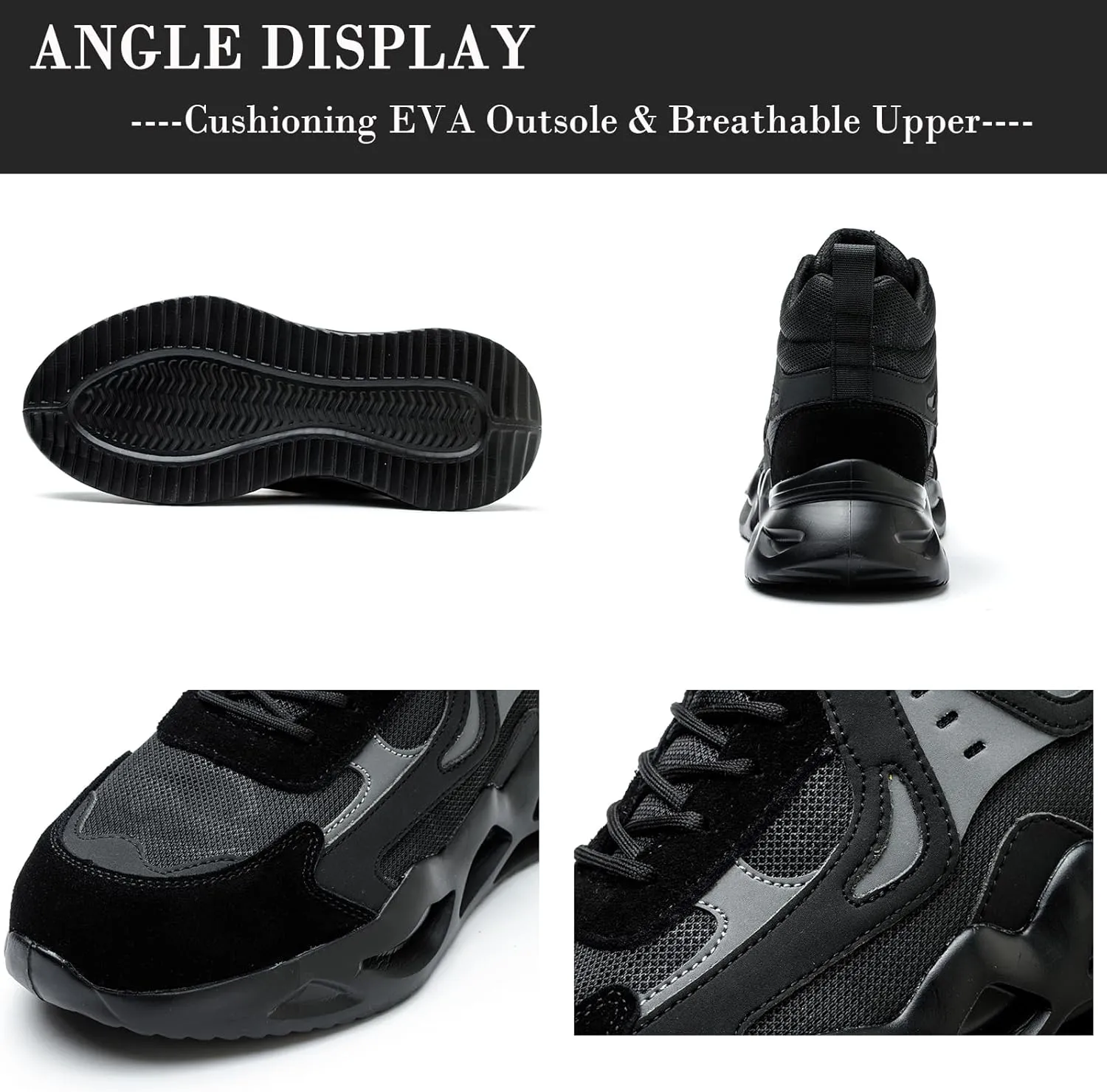 Nutropa Steel Toe Shoes for Men Women Work Safety Footwear Lightweight Breathable Comfortable Industrial Construction Sneakers