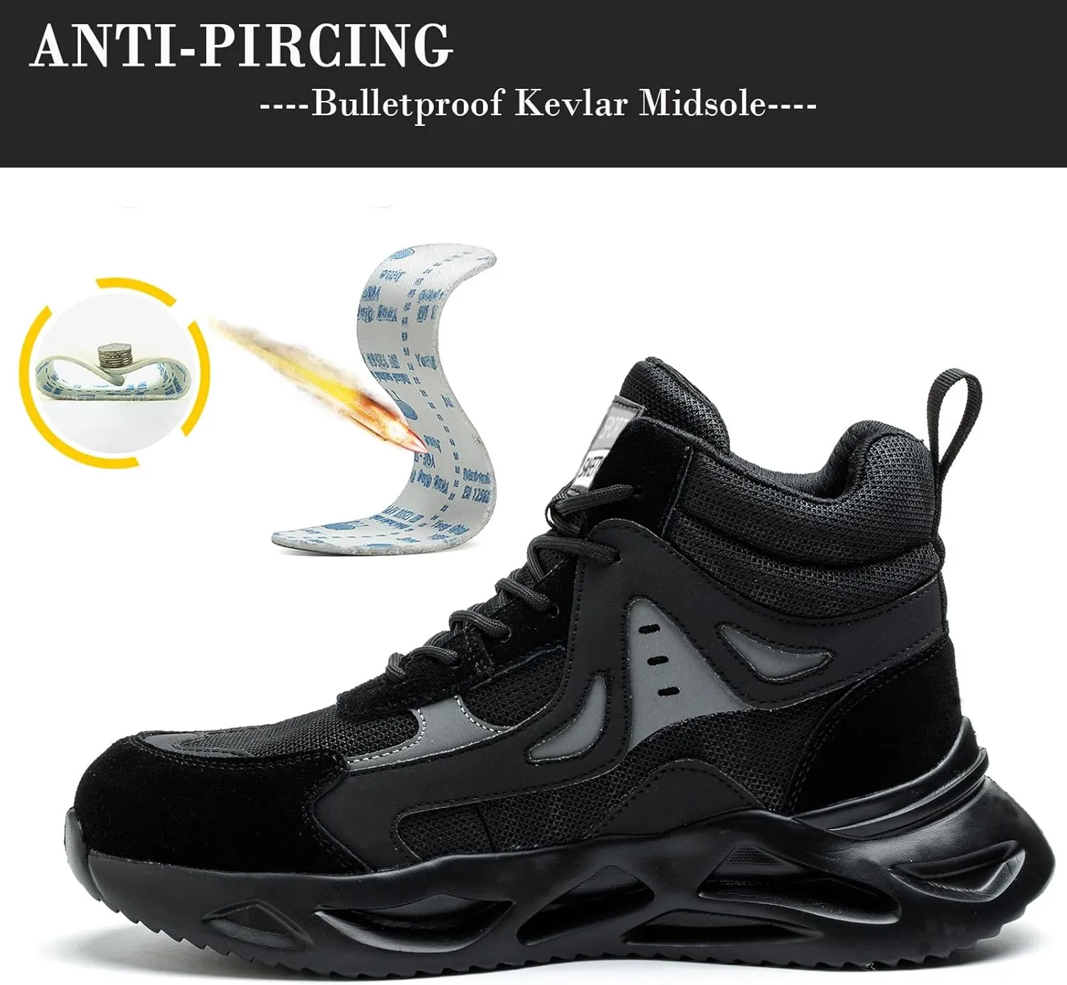Nutropa Steel Toe Shoes for Men Women Work Safety Footwear Lightweight Breathable Comfortable Industrial Construction Sneakers