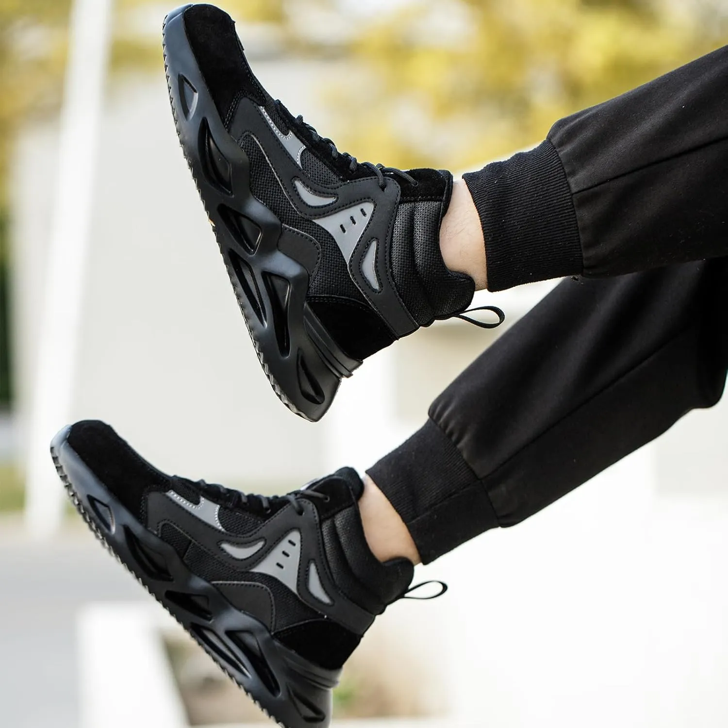 Nutropa Steel Toe Shoes for Men Women Work Safety Footwear Lightweight Breathable Comfortable Industrial Construction Sneakers