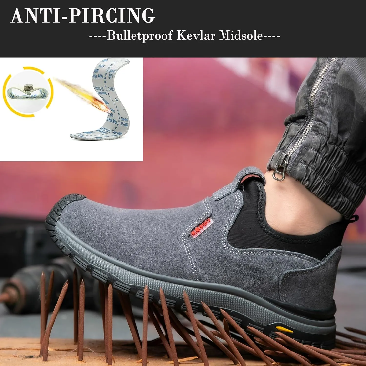 Nutropa Welding Work Boots for Men Composite Toe Safety Boots Non Slip Steel Toe Work Shoes Lightweight Construction Welder Boots