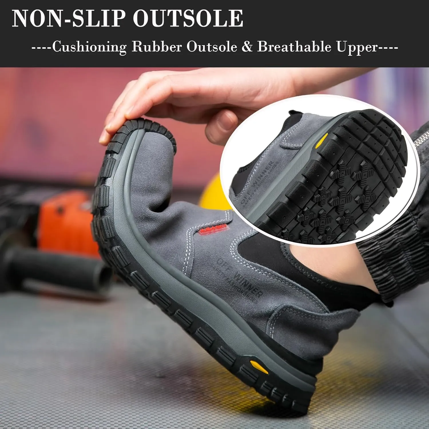 Nutropa Welding Work Boots for Men Composite Toe Safety Boots Non Slip Steel Toe Work Shoes Lightweight Construction Welder Boots