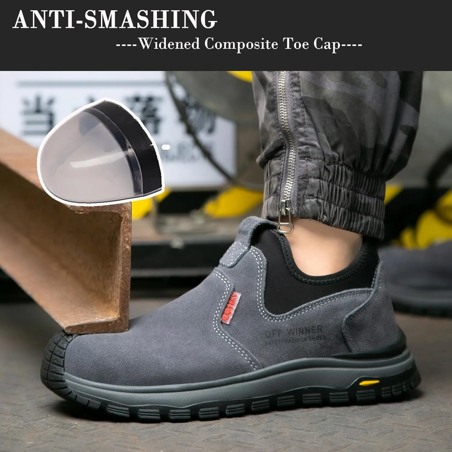 Nutropa Welding Work Boots for Men Composite Toe Safety Boots Non Slip Steel Toe Work Shoes Lightweight Construction Welder Boots