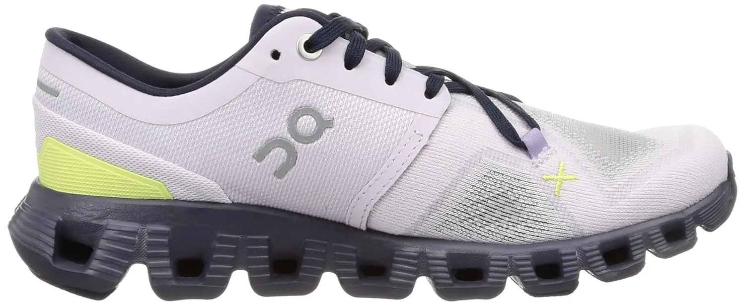 On Women's Cloud X 3 Sneakers, Orchid/Iron, 8.5 Medium US