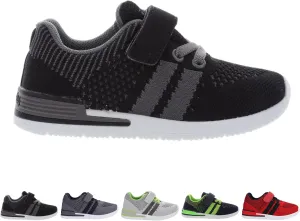 Oomphies Wynn Boys Athletic Sneakers – Breathable Knit Upper, Hook & Loop Closure, Cushioned Insole & Lightweight Design