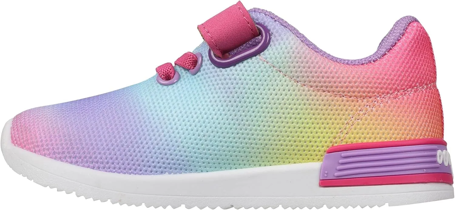 Oomphies Wynn Girls Athletic Sneakers – Breathable Knit Upper, Hook & Loop Closure, Cushioned Insole & Durable Design