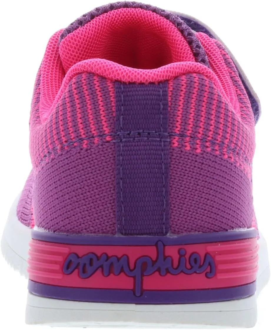 Oomphies Wynn Girls Athletic Sneakers – Breathable Knit Upper, Hook & Loop Closure, Cushioned Insole & Durable Design