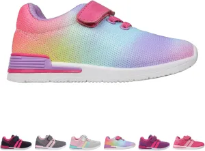 Oomphies Wynn Girls Athletic Sneakers – Breathable Knit Upper, Hook & Loop Closure, Cushioned Insole & Durable Design