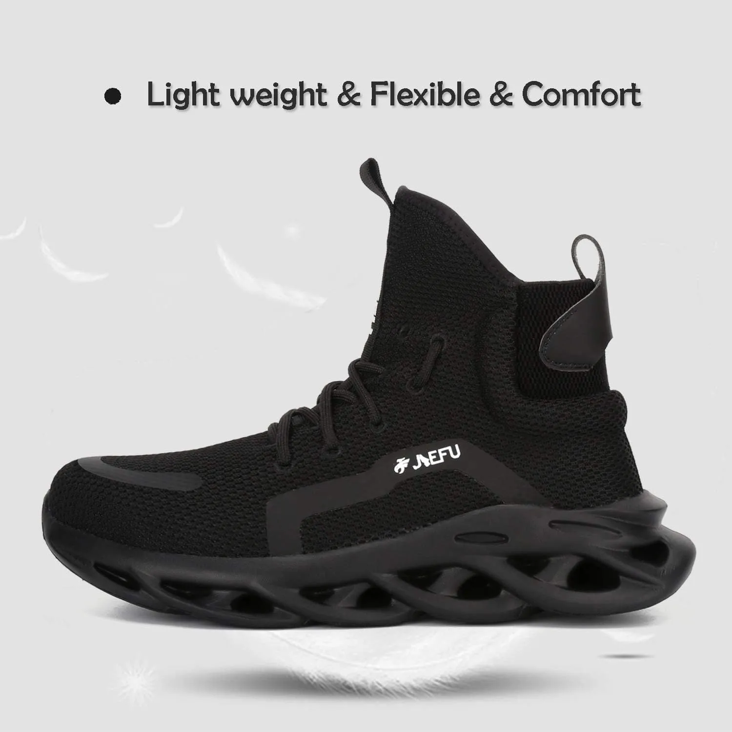ORISTACO Work Safety Boots Breathable Lightweight Steel Toe Industrial Construction Landscaping Tennis Sneakers